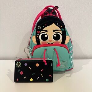 Loungefly Disney Wreck-it-Ralph Vanellope Backpack and walley